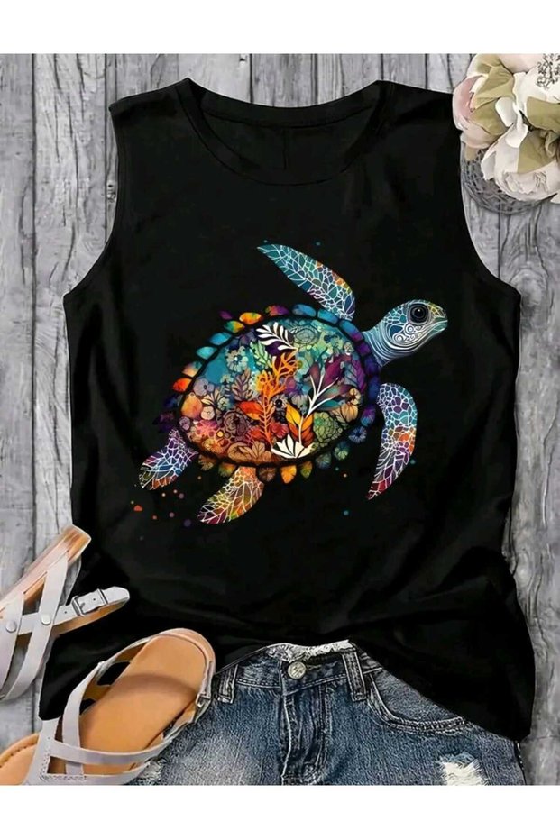 Off-The-Shoulder Mi̇x Women's Cotton Sleeveless Summer T-Shirt Singlet