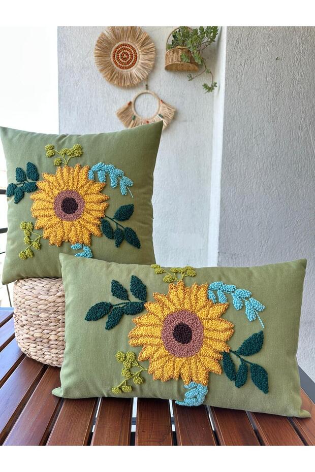 punchhatolyesii sunflower model punch punch handmade 2-piece set 43x43 (30x50) green color
