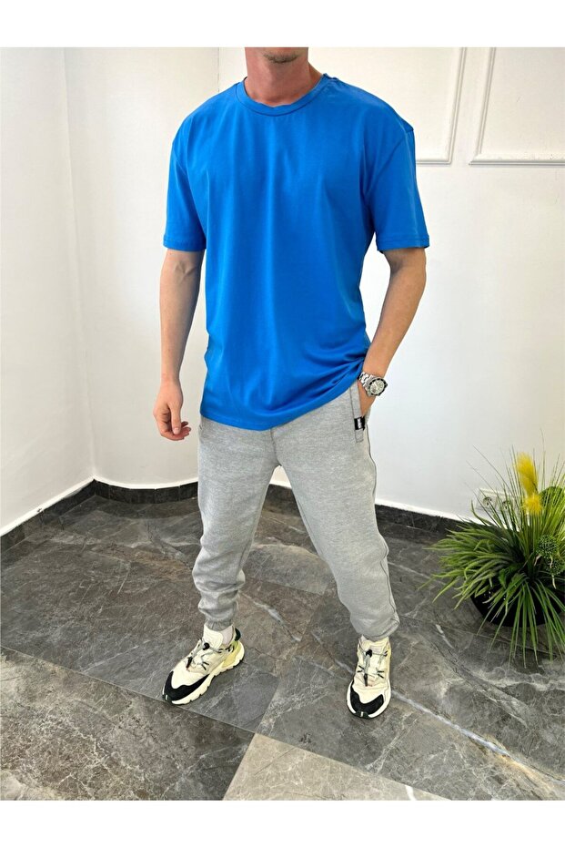 Μπλουζάκι Basic Blue με ίσιο κόψιμο - 1