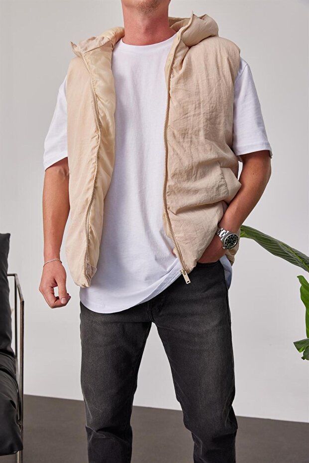 1285 Krem Şişme Yelek - 3