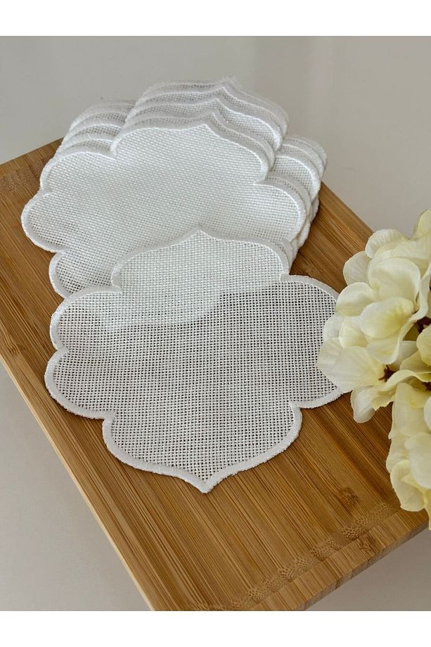Etuva Linen Elde Işleme Yapmaya Uygun 6'lı Linen Kahve Altı Peçetesi - 3