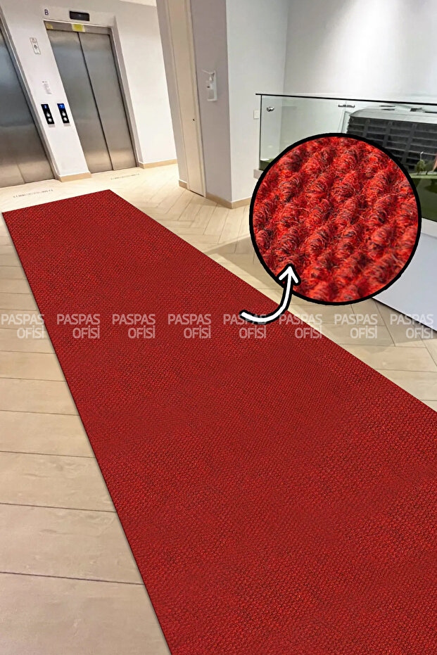 Walkway Type Moisture and Dust Absorbing Workplace Entrance Mat Red