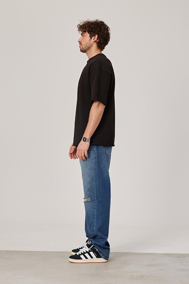 Чорна oversize футболка Basic Tshirt - 5