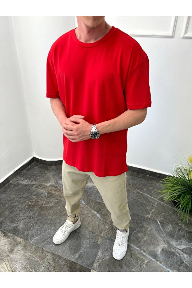 Plain Cut Basic Red T-shirt - 1