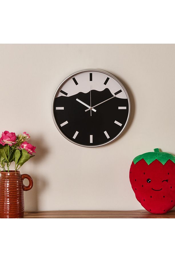 Deco Elegant Curves Duvar Saati - Gümüş - 30 cm - 1