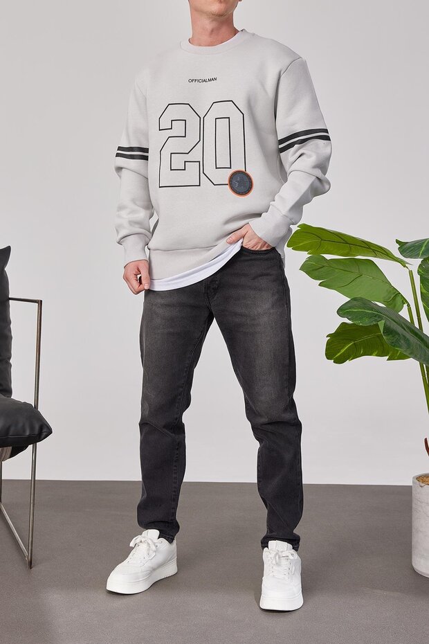 سويت شيرت رمادي رسمي - 1