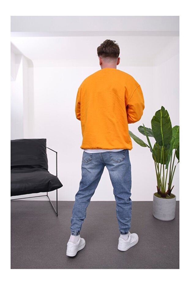 Basic Pamuk Turuncu Sweatshirt - 3
