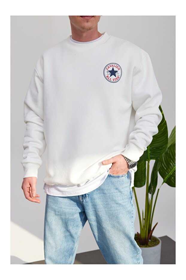 Oilers Basic Beyaz Sweatshirt - 2
