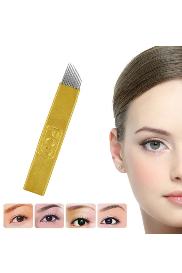 Microblading Iğnesi Pcd 12 Pin 5 Adet Sarı - 4