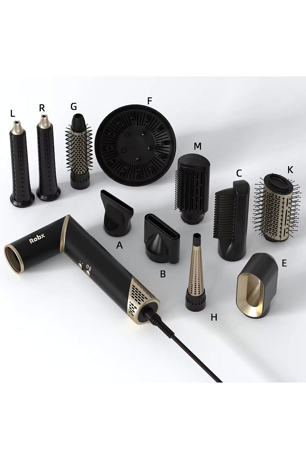 818 11 Başlık Multi Styler Hava Üflemeli Saç Şekillendirme Kurutma Çok Fonksiyonlu Ultra Set - 6