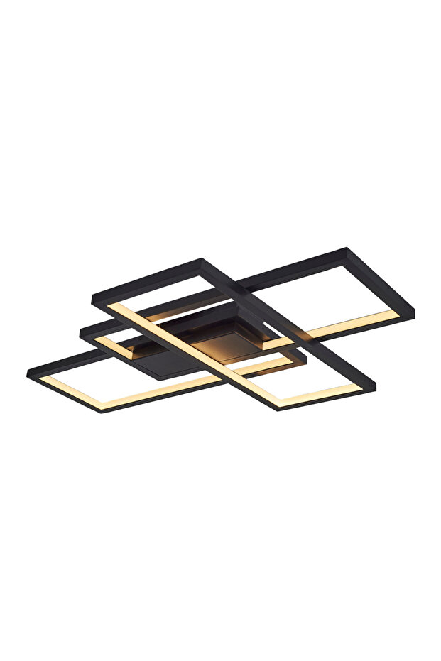 4158-1-19 Square 3'Lü Plafonyer Siyah - 4