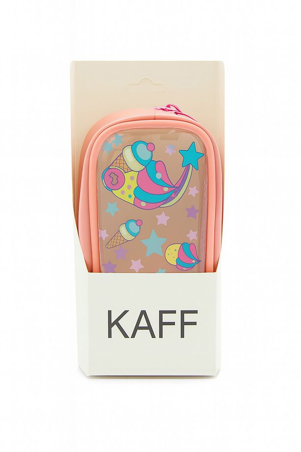 01112 Pembe Renk Unicorn Desenli Şeffaf Su Geçirmez Tek Bölmeli Kalem Kutusu - 5