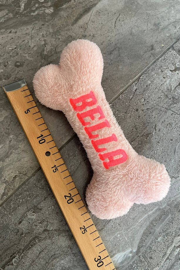 İsimli Nakış İşlemeli Peluş Kemik Oyuncak İsime Kişiye Özel Wellsoft Yıkanabilir Köpek Kemiği - 6