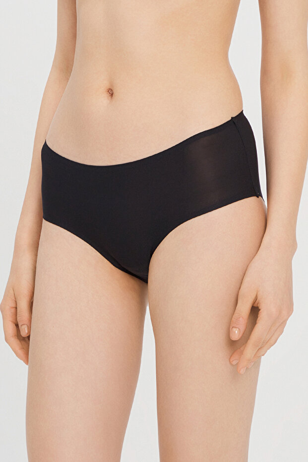 Black Basic Cover Bikini Bottom - 2