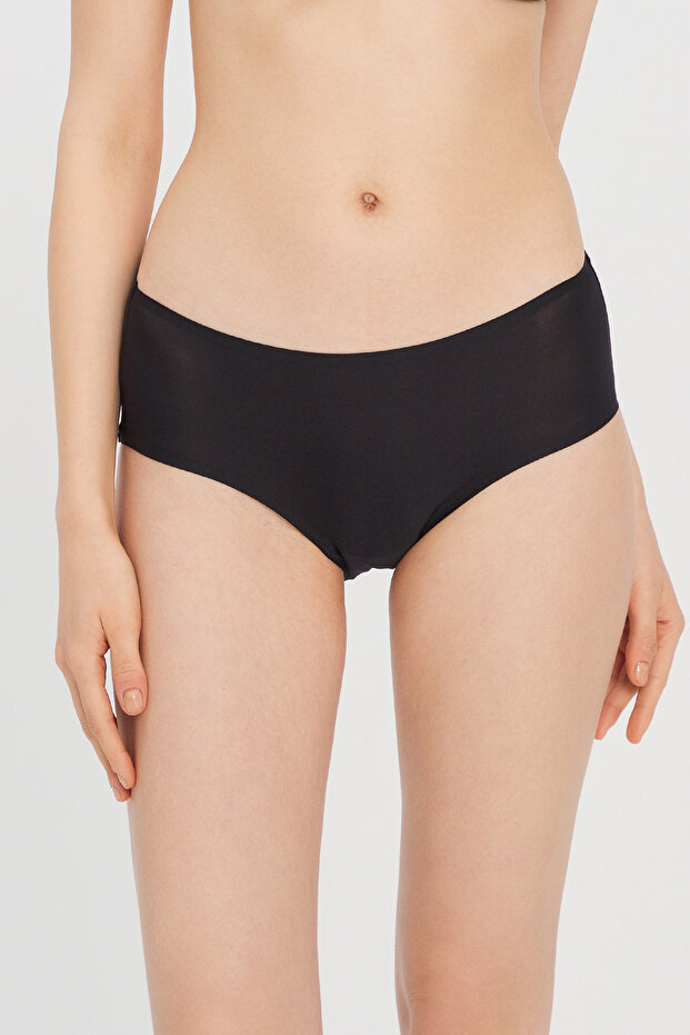 Black Basic Cover Bikini Bottom - 1