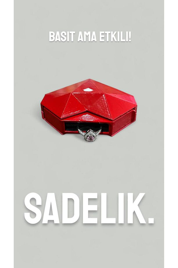 Kristal Kalp Şeklinde Sihirli Yüzük Kutusu + Yüzük - 3