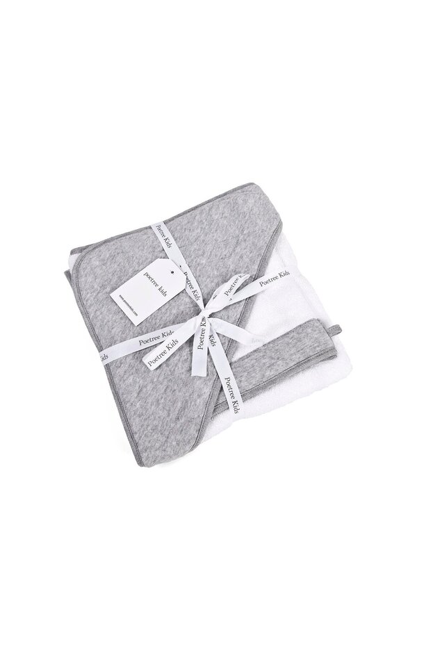 Star Gray Melange Swaddle Towel and Pouch