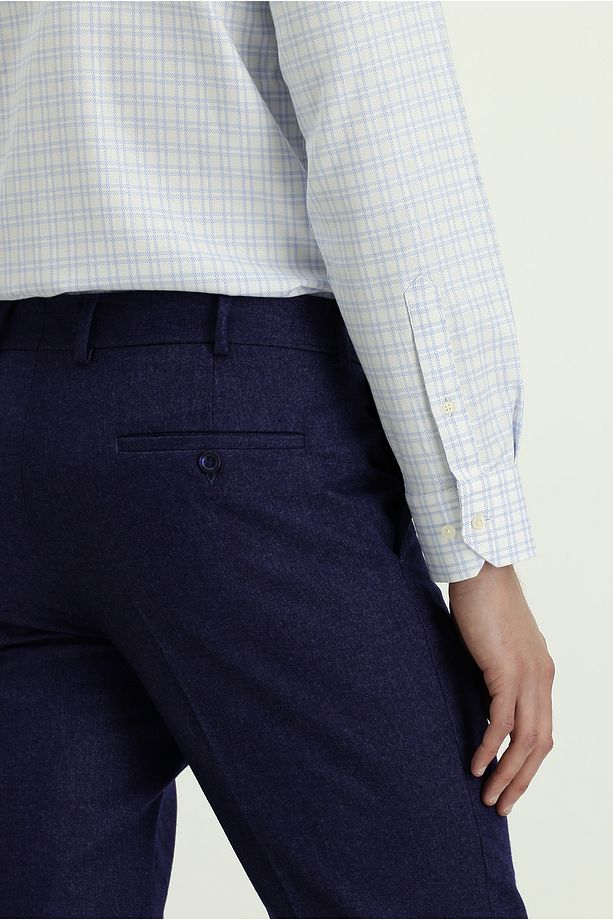 Regular Fit Yünlü Pileli Flanel Klasik Kumaş Pantolon - 6