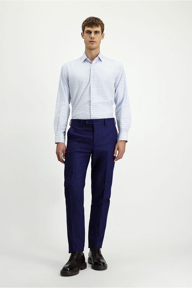 Regular Fit Yünlü Pileli Flanel Klasik Kumaş Pantolon - 3