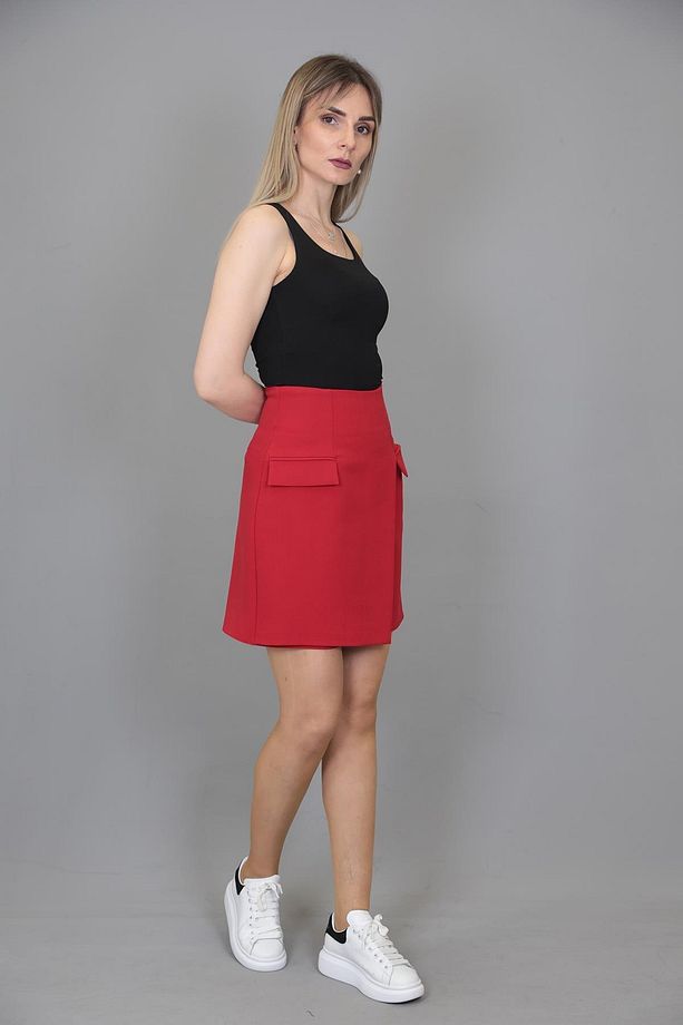 Etekli Şort-kırmızı - 6