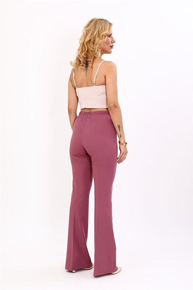 İspanyol  Paça Pantolon-Rose - 3