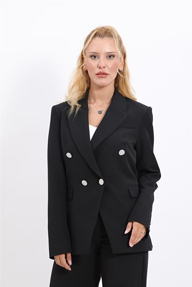 Men's Collared Cross Jacket - Black - 1047100