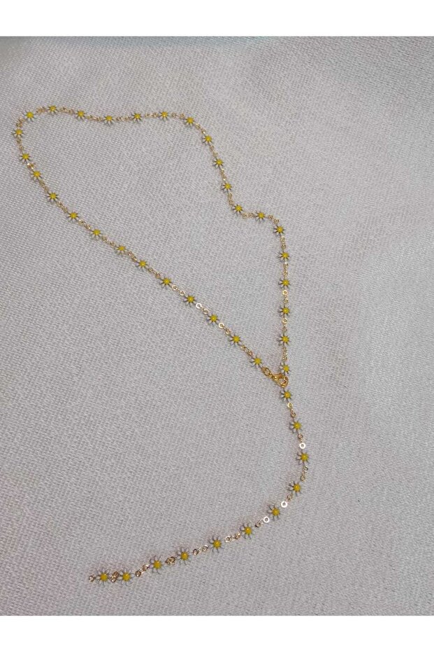 قلادة على شكل Y منقوشة بالبابونج - 2