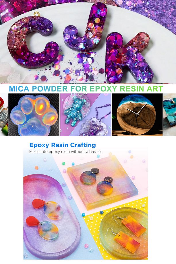 Epoksi Reçine Başlangıç Seti–32 Parça Renkli Pigment+Mica Toz + Sim Pul Seti |UV ve Epoksi Uyumlu - 3