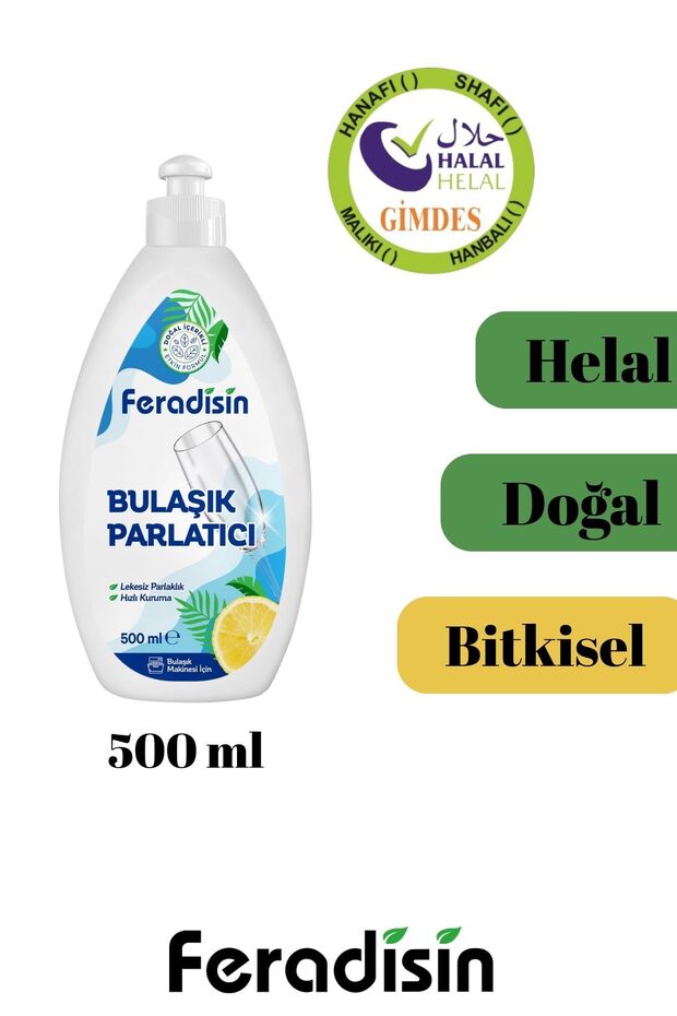 Feradisin Bitki Özlü Doğal Bulaşık Makinesi Parlatıcı - Gimdes Helal Sertifikalı - 500 ml