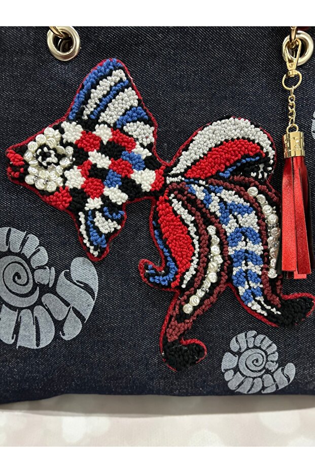 Balıklı Plaj Çantası - 6