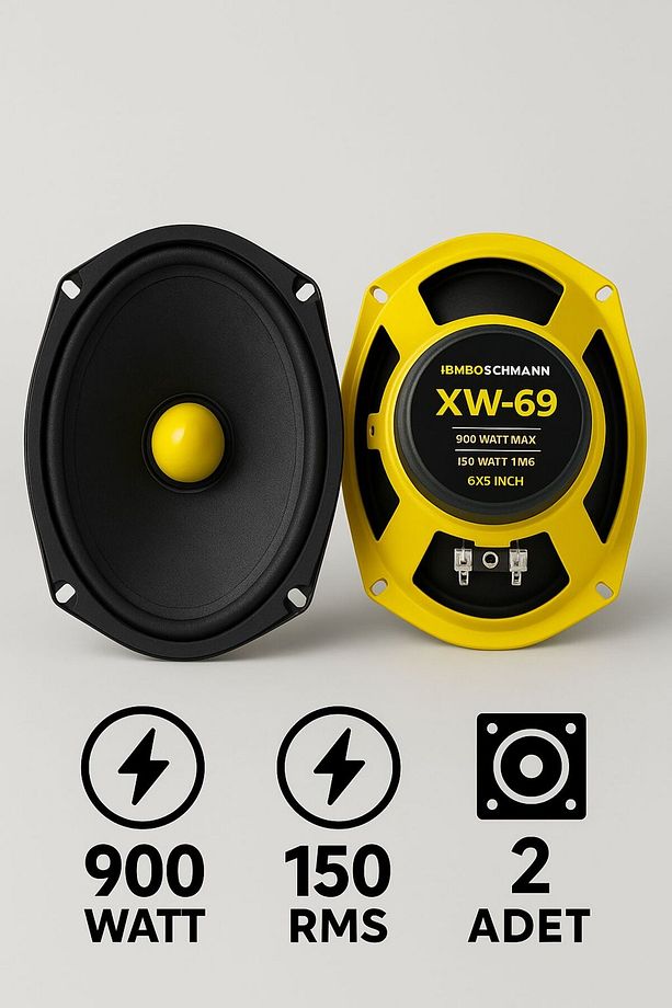 Bm Audıo 900 Watt 150 Rms Oval Midrange Mermi Göbek Oto Hoparlör Amfi Uyumlu 2 Adet - 1