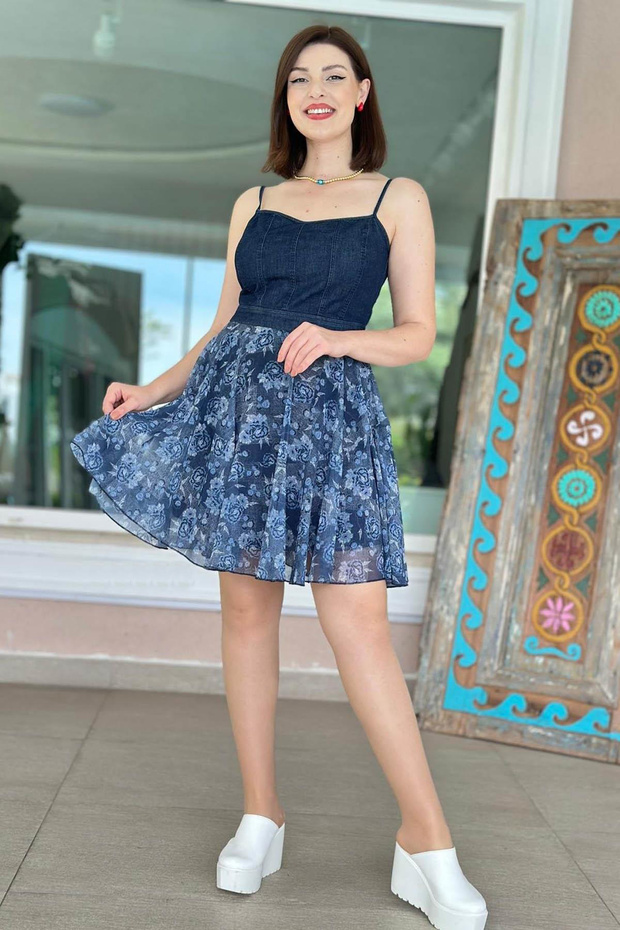 çıtır jeans elbise - 1