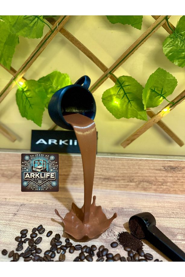 2li Set Coffe Yazısı Ve Kahve Köşesi Dökülen Kahve Fincan Figürü 3d Dekoratif Obje Ve Biblo - 3