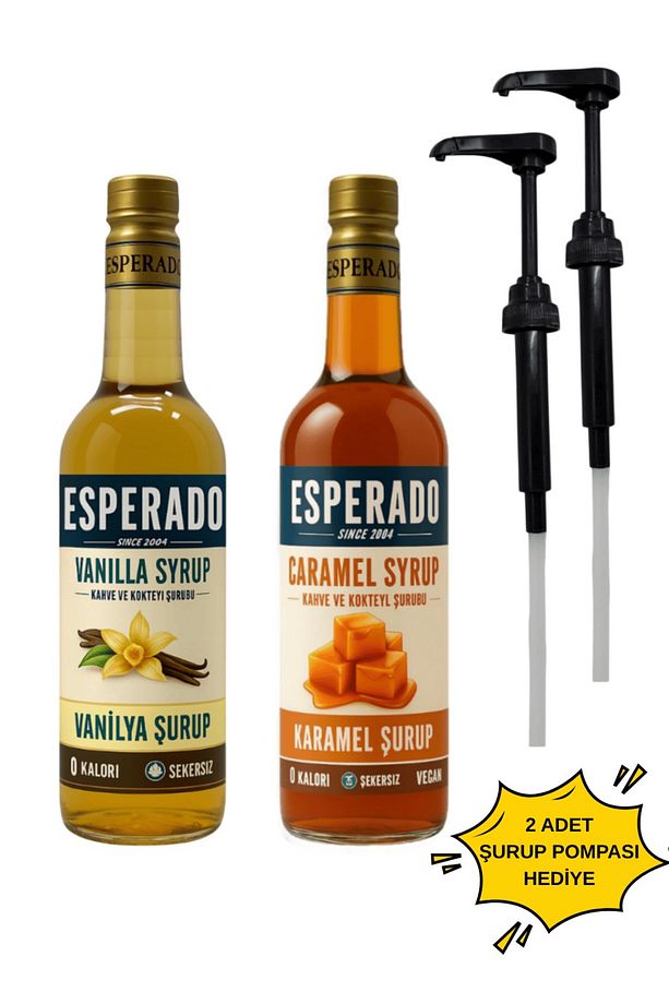 Şekersiz Sugar Free Vanilya * Karamel Aromalı Kahve Şurubu 750 ml X 2 Adet - 1