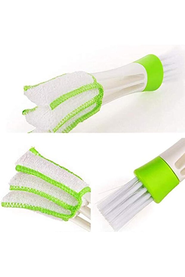Car Brush Multi Function Cleaning Brush for Car Air/Ac Vent - 2 Microfiber Sleeves Blinds Cleaner
