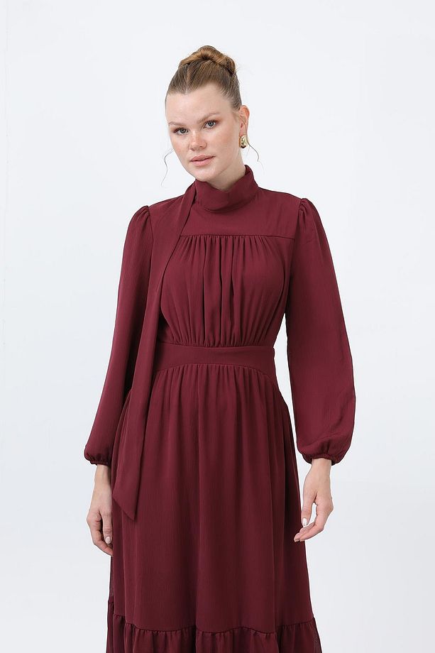 DRAPE DETAYLI YÜKSEK YAKA 12613 - 1