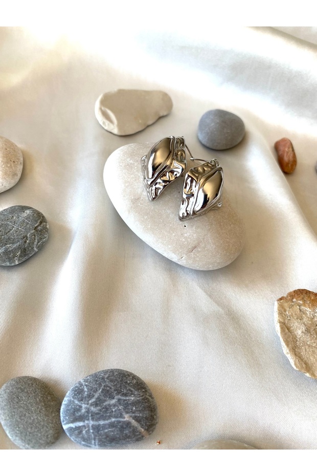 أقراط زر عتيقة فضية - 1