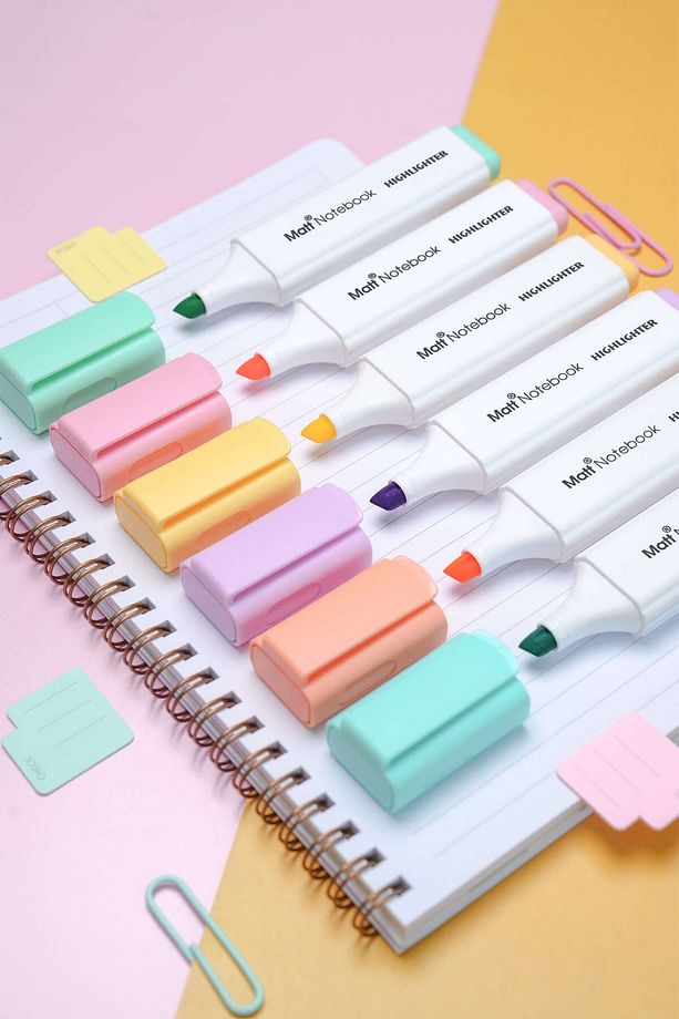 6'lı Highlighter Pastel Renk Fosforlu Kalem Seti - 8
