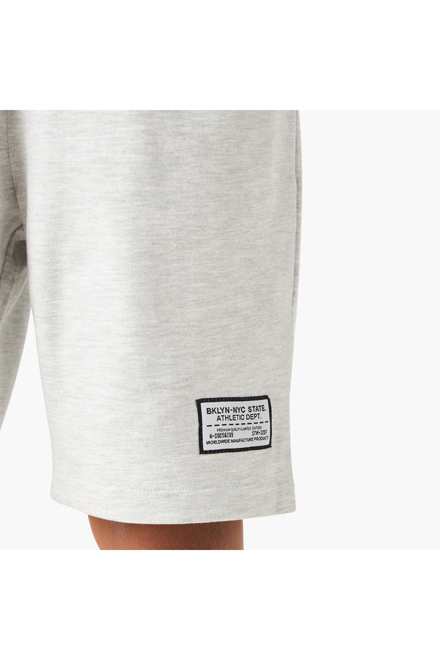 Solid Shorts with Elasticated Drawstring and Pockets - 4