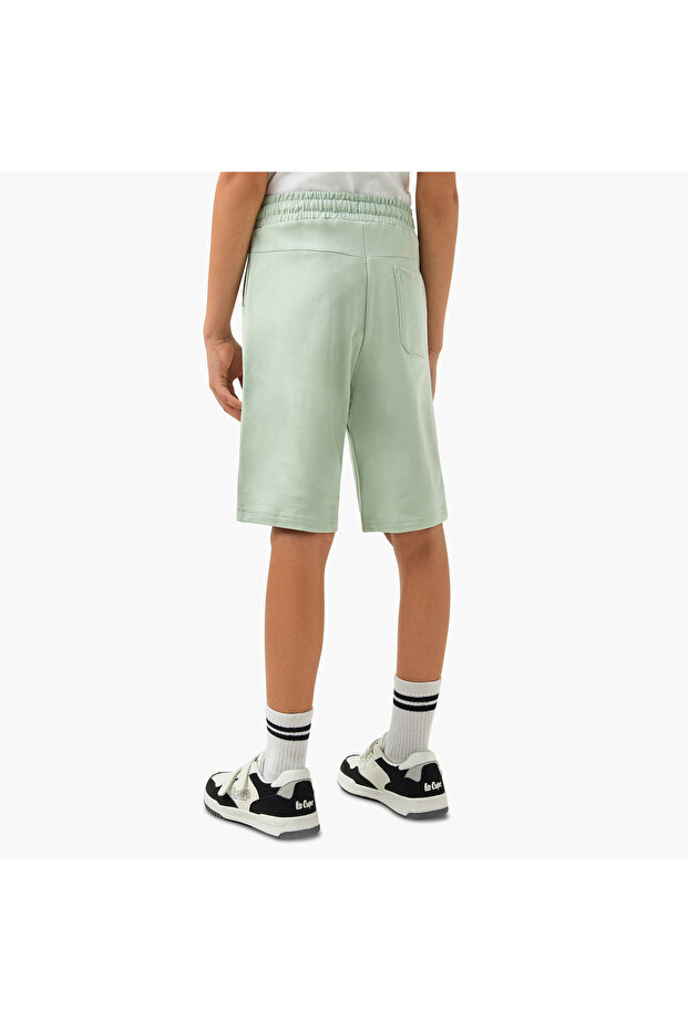 Solid Shorts with Drawstring Closure and Pockets - 3