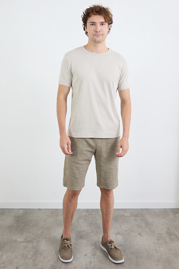 Beli Bağlamalı Triko Şort - 2