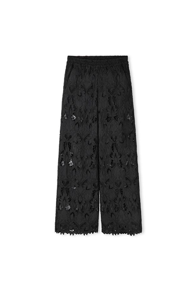 Elastik bel brode pantolon - 3