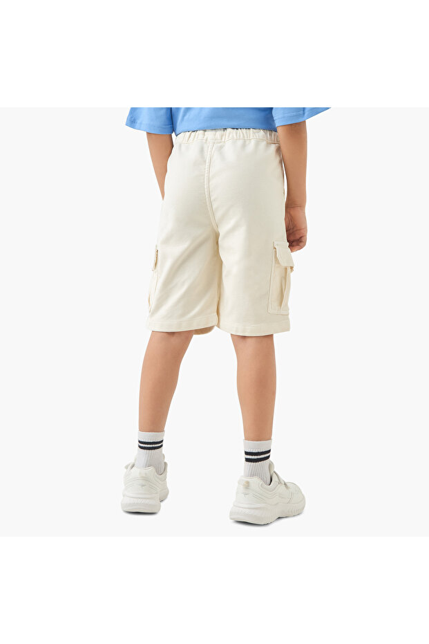 شورت كارجو سادة مع رباط للإغلاق - 3