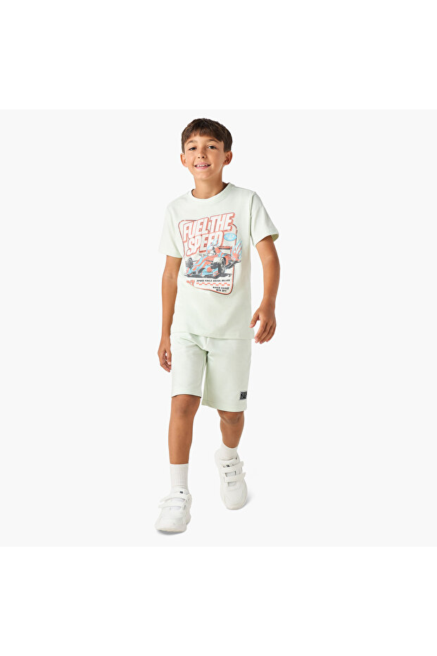 Solid Shorts with Drawstring Closure and Pockets - 2