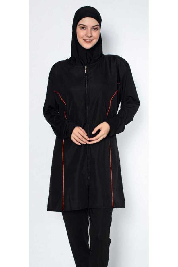 Lycra Piping Long Tunic Hijab Swimsuit