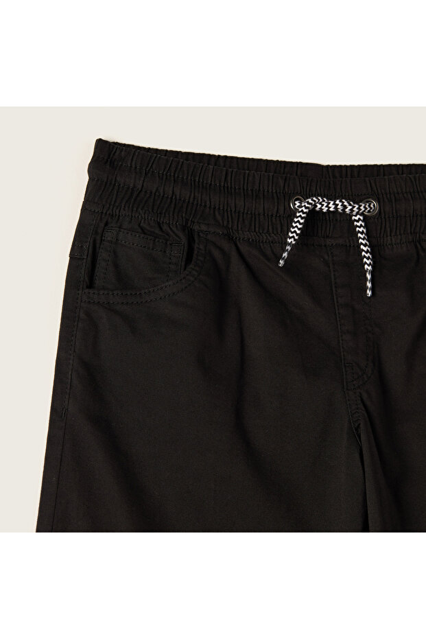 بنطلون سادة مع رباط للإغلاق - 2