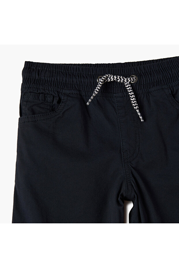 بنطلون سادة مع رباط للإغلاق - 2