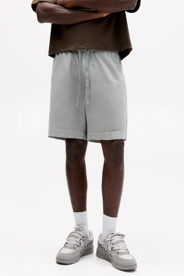 Ketenli Bermuda jogger - 2