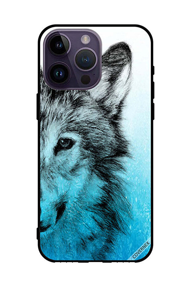 غطاء حماية لجهاز Apple iPhone 14 Pro Max نصف وجه ذئب