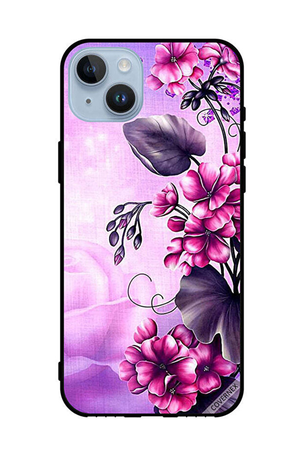 غطاء حماية لهاتف Apple iPhone 14 Plus برسومات زهور